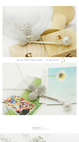 璀璨风尚 厂家直销满钻三叶草垂直珍珠耳坠耳钉——明星同款，点亮你的美